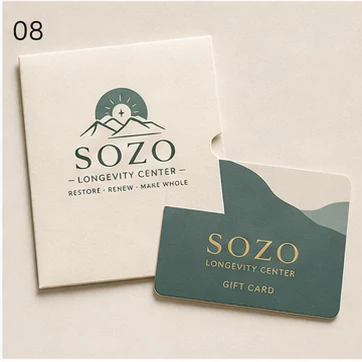 SOZO Gift Card concept mockup — coming soon, not yet for sale